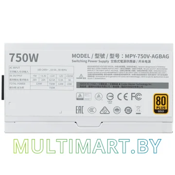 Блок питания Cooler Master V750 Gold-V2 White Edition 750W (MPY-750V-AGBAG) картинка 7